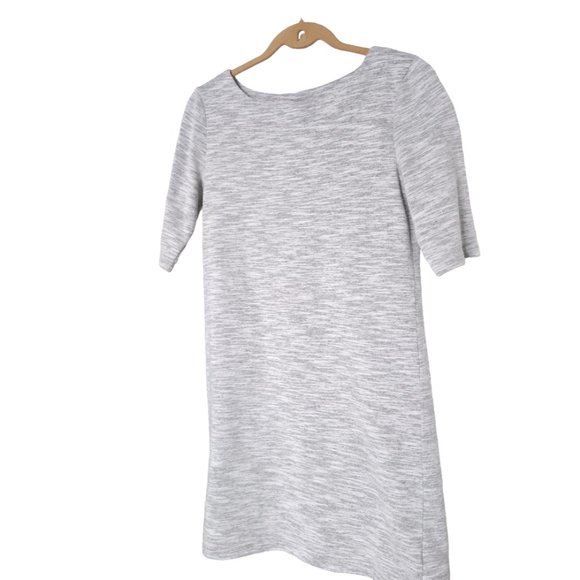 Faded Glory Dress Knit Straight Dress Sz 4-6 Soft Gray with Elbow Length Sleeves - Picture 2 of 6